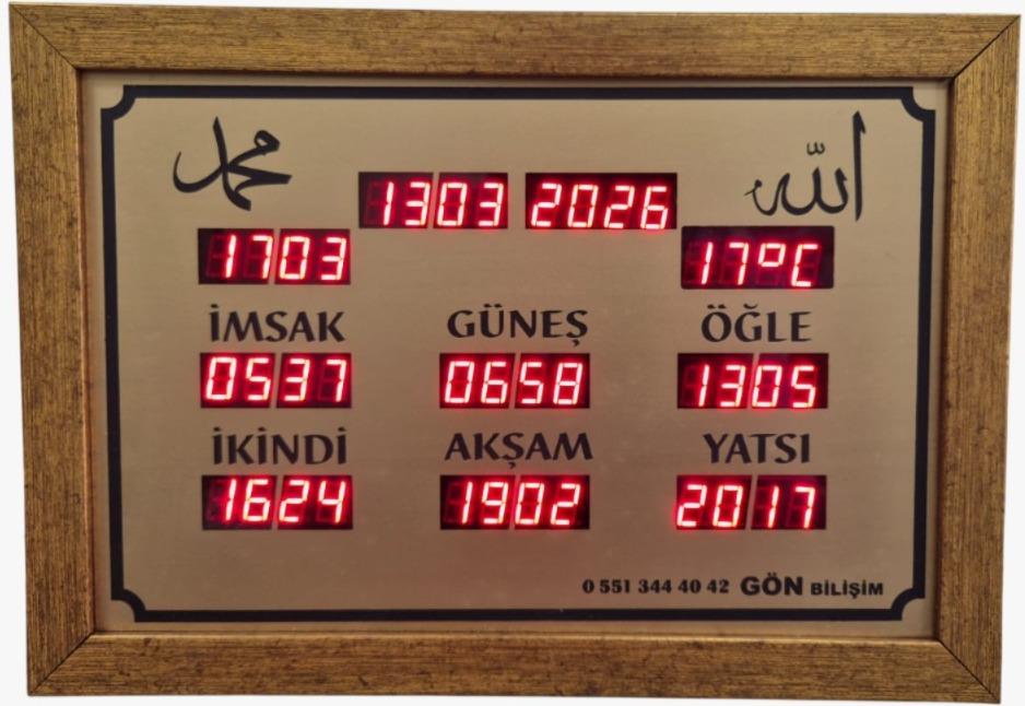 Cami Saati ( Vakitmatik)DİJİTAL İMSAKİYE EV TİPİ DİJİTAL İMSAKİYE EV TİPİ  EZAN Ve NAMAZ VAKTİNİ GÖSTEREN SAAT