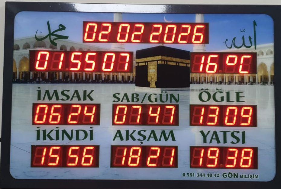 Cami Saati ( Vakitmatik)DİJİTAL İMSAKİYE DİJİTAL İMSAKİYE CAMİ EZAN Ve NAMAZ VAKTİNİ GÖSTEREN SAAT