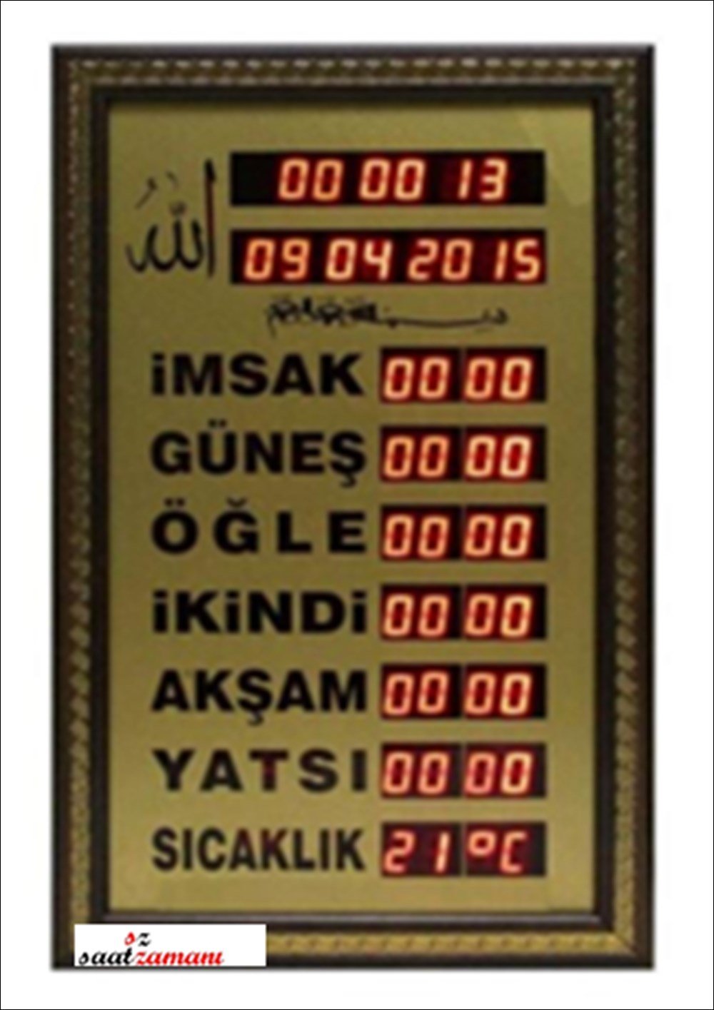 Cami Saati ( Vakitmatik)Ev Tipi Ezan Okuyan Saat İmsakiyeEv Tipi Ezan Okuyan Saat 