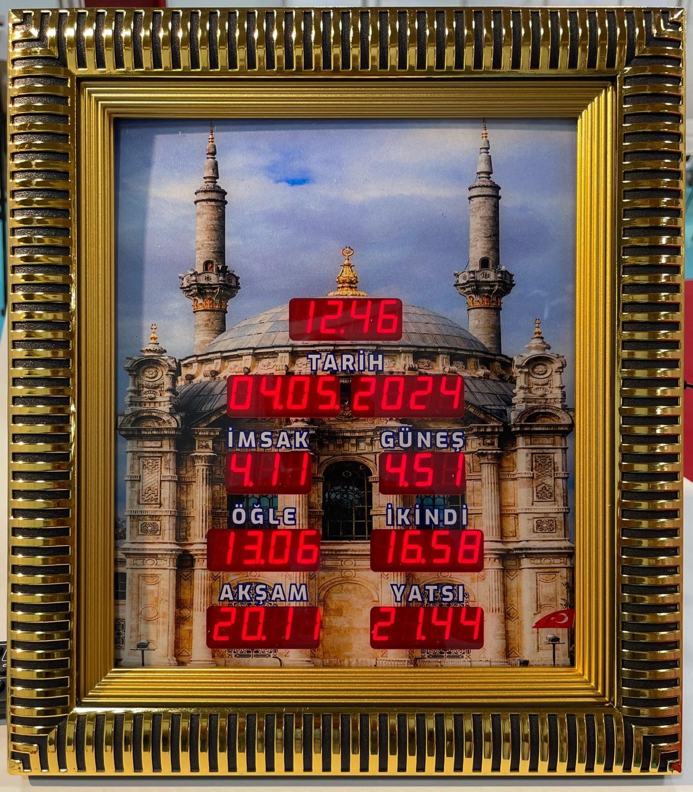 Cami Saati ( Vakitmatik)Alemdar Ev Tipi Sarı Ezan okuyan SaatAlemdar Ev Tipi Sarı Ezan Okuyan Saat İmsakiye