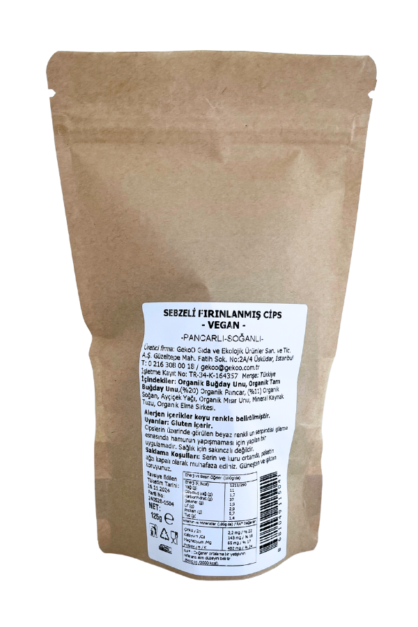 GekoO Fırınlanmış Pancarlı Cips Katkısız Vegan 125g