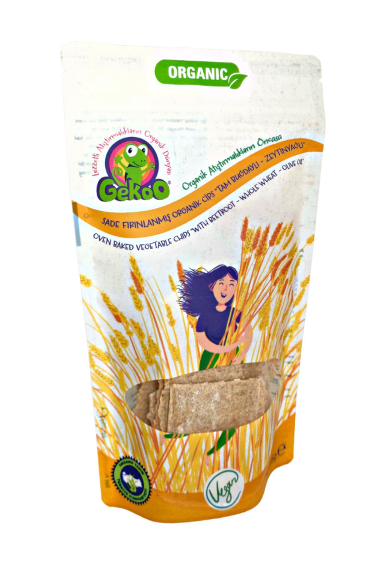 GEKOO ORGANİK FIRINLANMIŞ SADE CİPS TAM BUĞDAY-ZEYTİNYAĞLI 115g