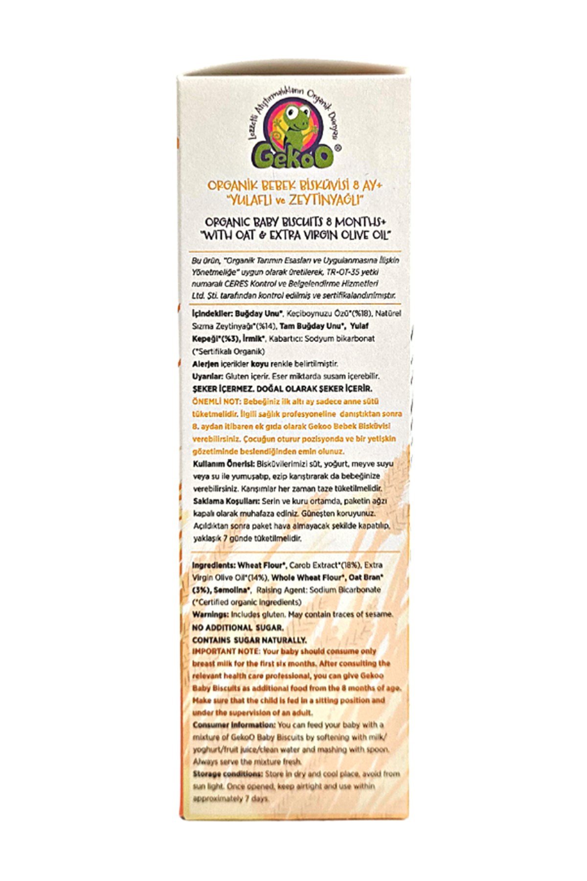 Gekoo Yulaflı Organik Bebek Bisküvisi 150g - 2'li