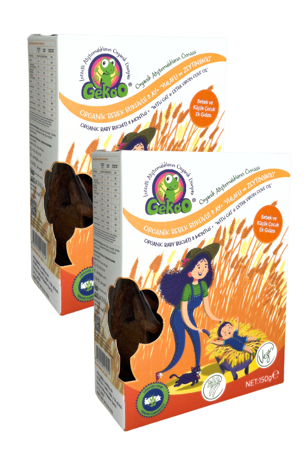 Organik Bebek Bisküvisi, Yulaflı Zeytinyağlı 150g - 2'li