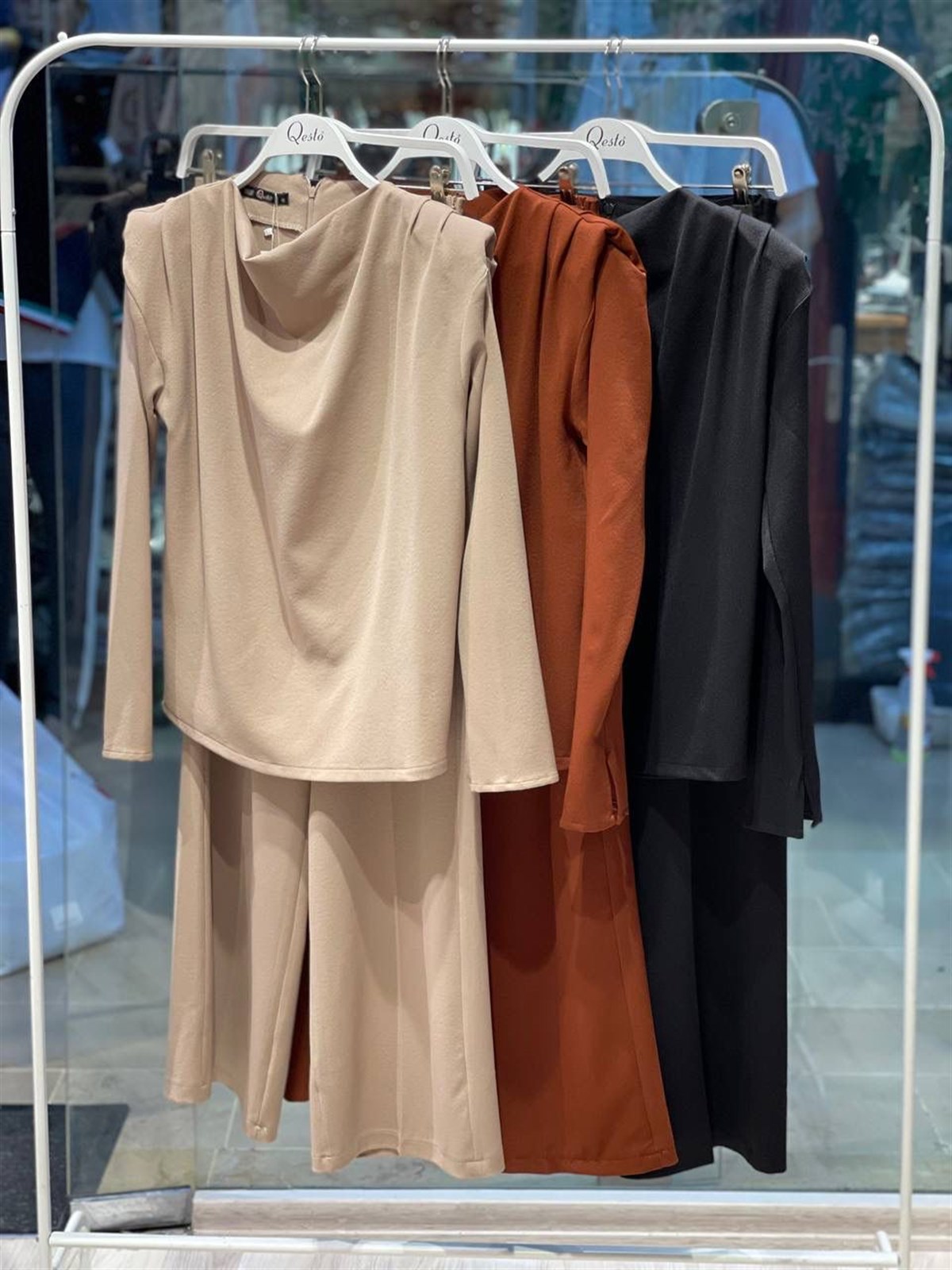 Hürrem Kumaş Alt Üst İkili Takım - VİZON RENK