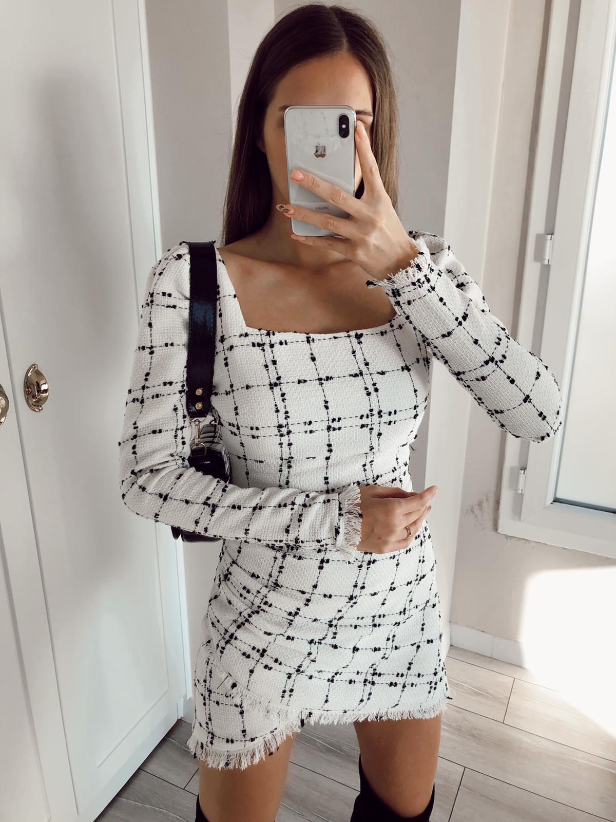 Özel Dokuma Tüvit Elbise - BEYAZ