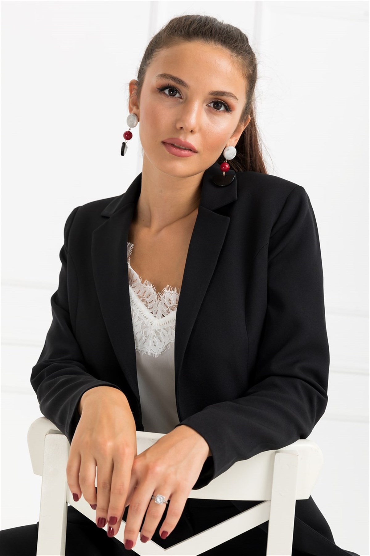 Sahte Cep Ceket Pantolon Takım - SİYAH