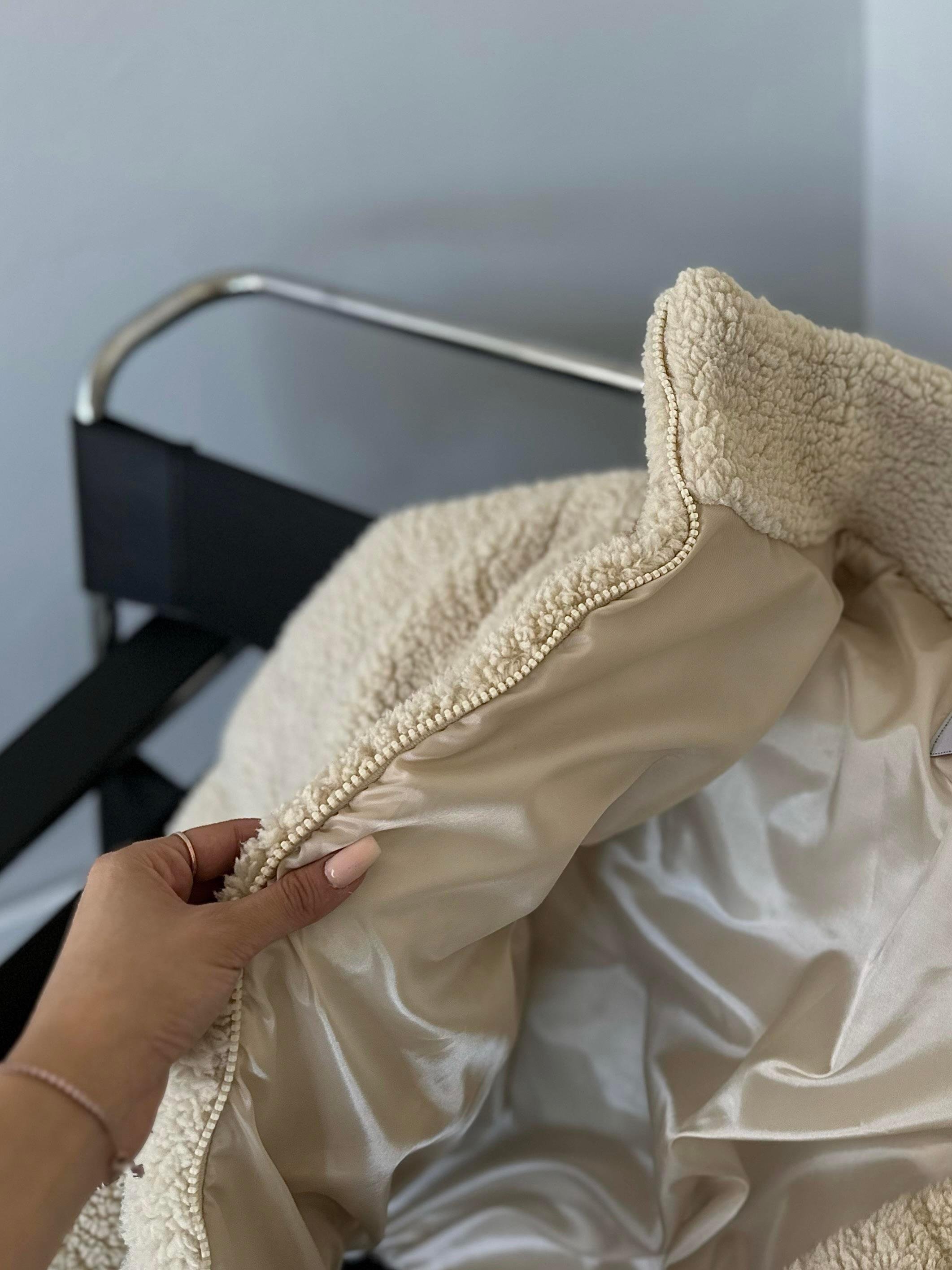 Teddy Kuzu Şişme Mont - TAŞ RENGİ