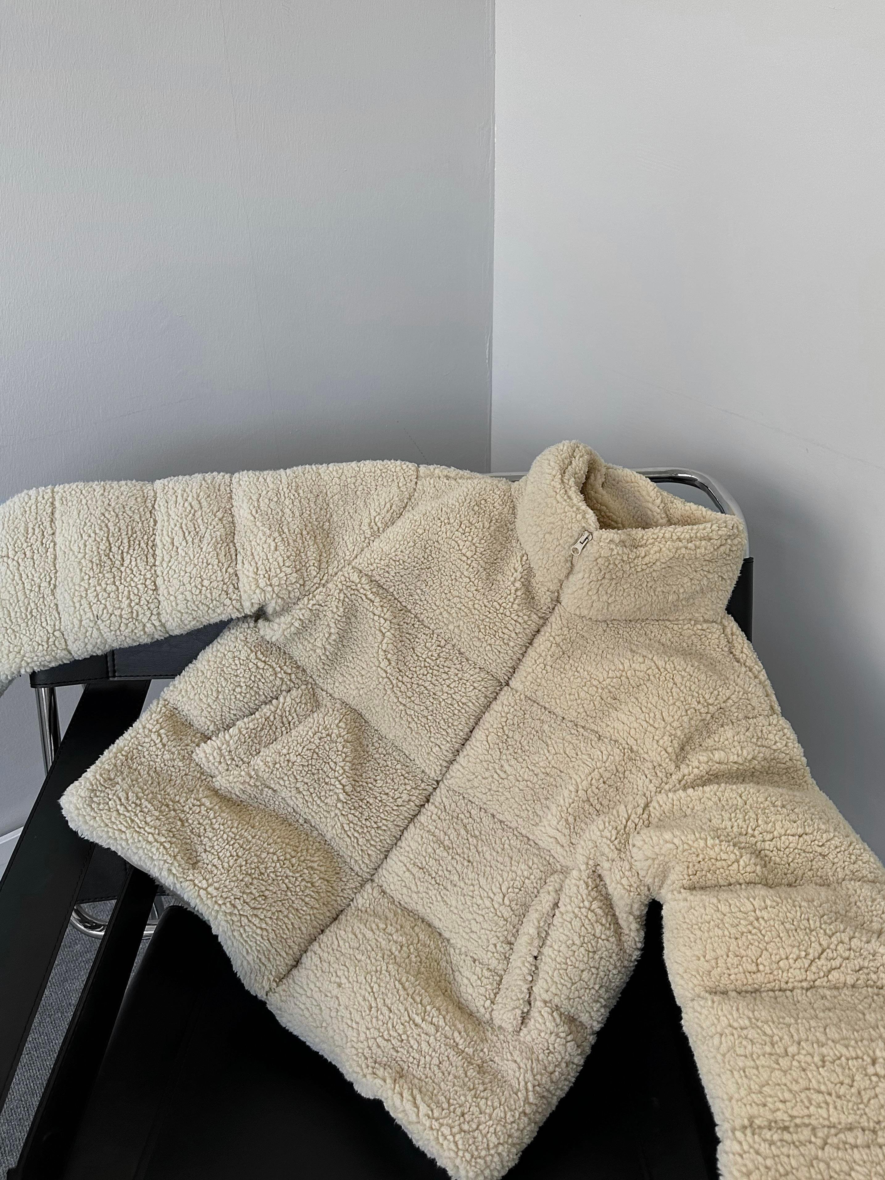 Teddy Kuzu Şişme Mont - TAŞ RENGİ