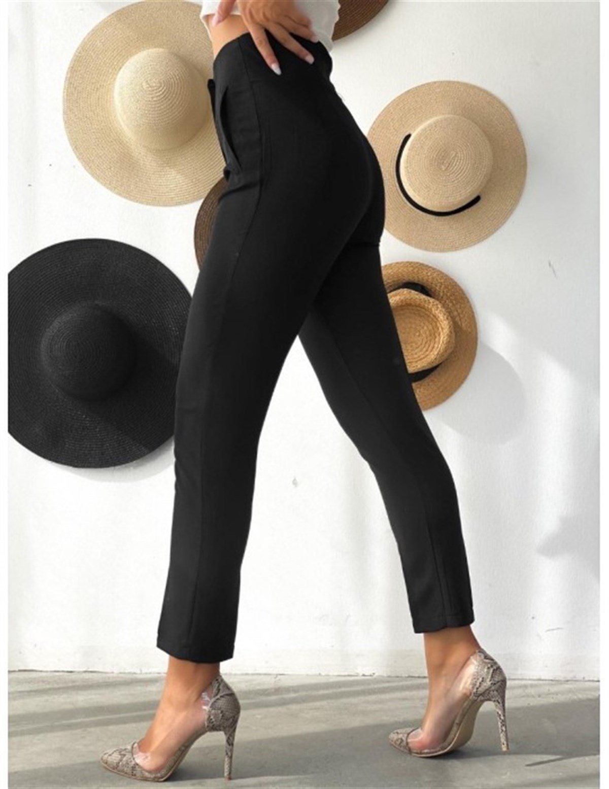 Yüksek Bel Plise Havuç Pantolon - SİYAH