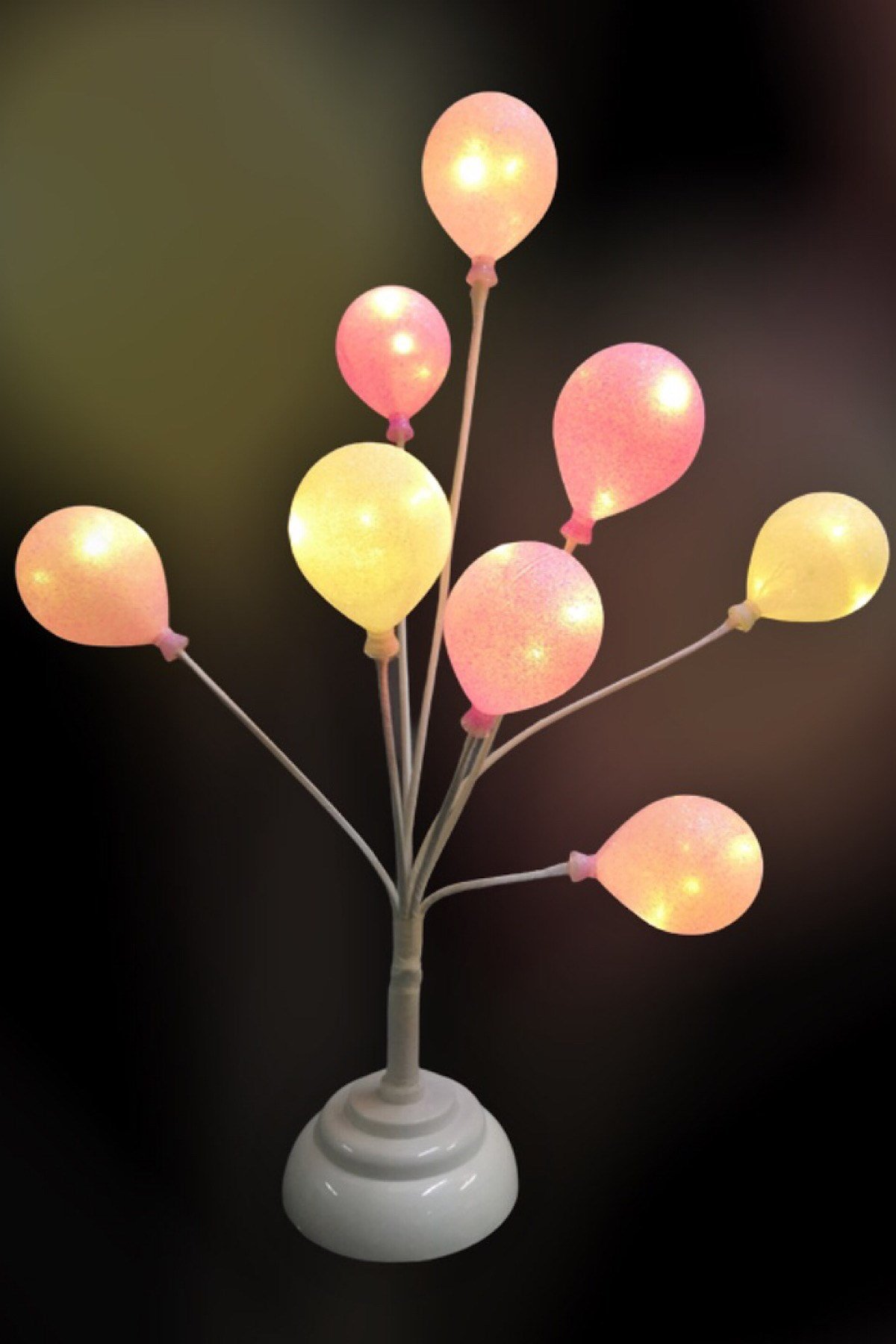 Balon Ağacı Çocuk Odası Gece Lambası Pembe&Beyaz