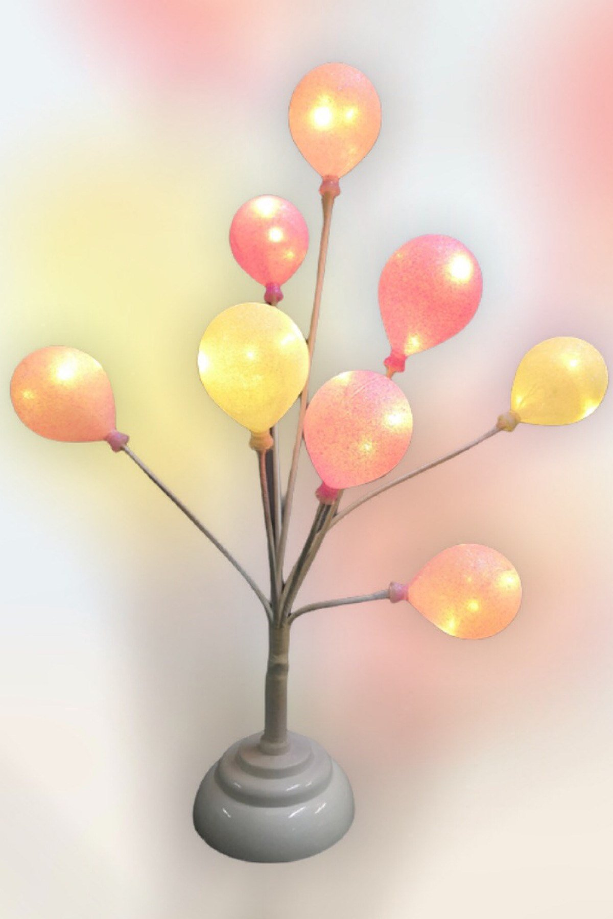 Balon Ağacı Çocuk Odası Gece Lambası Pembe&Beyaz
