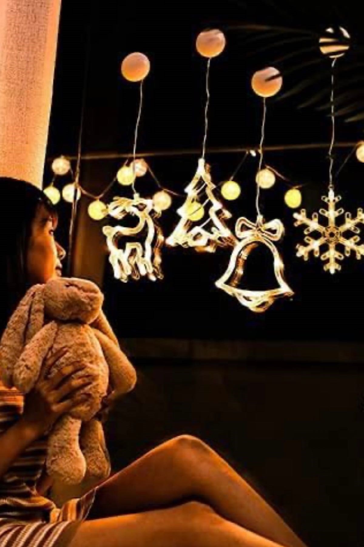 Geyik Led Işıklı Vitrin,Kapı Ve Cam Süsü
