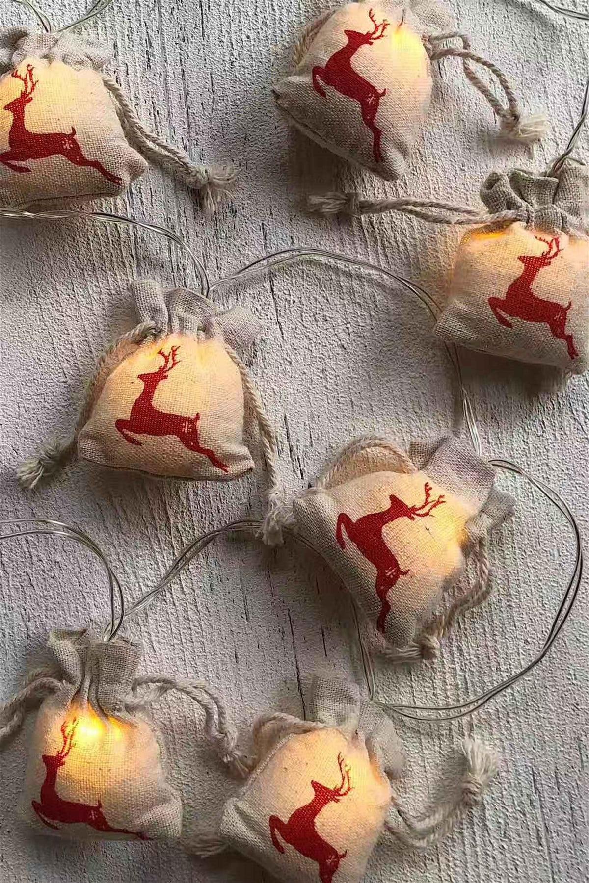 Geyikli Jüt Çuval Işık Zinciri