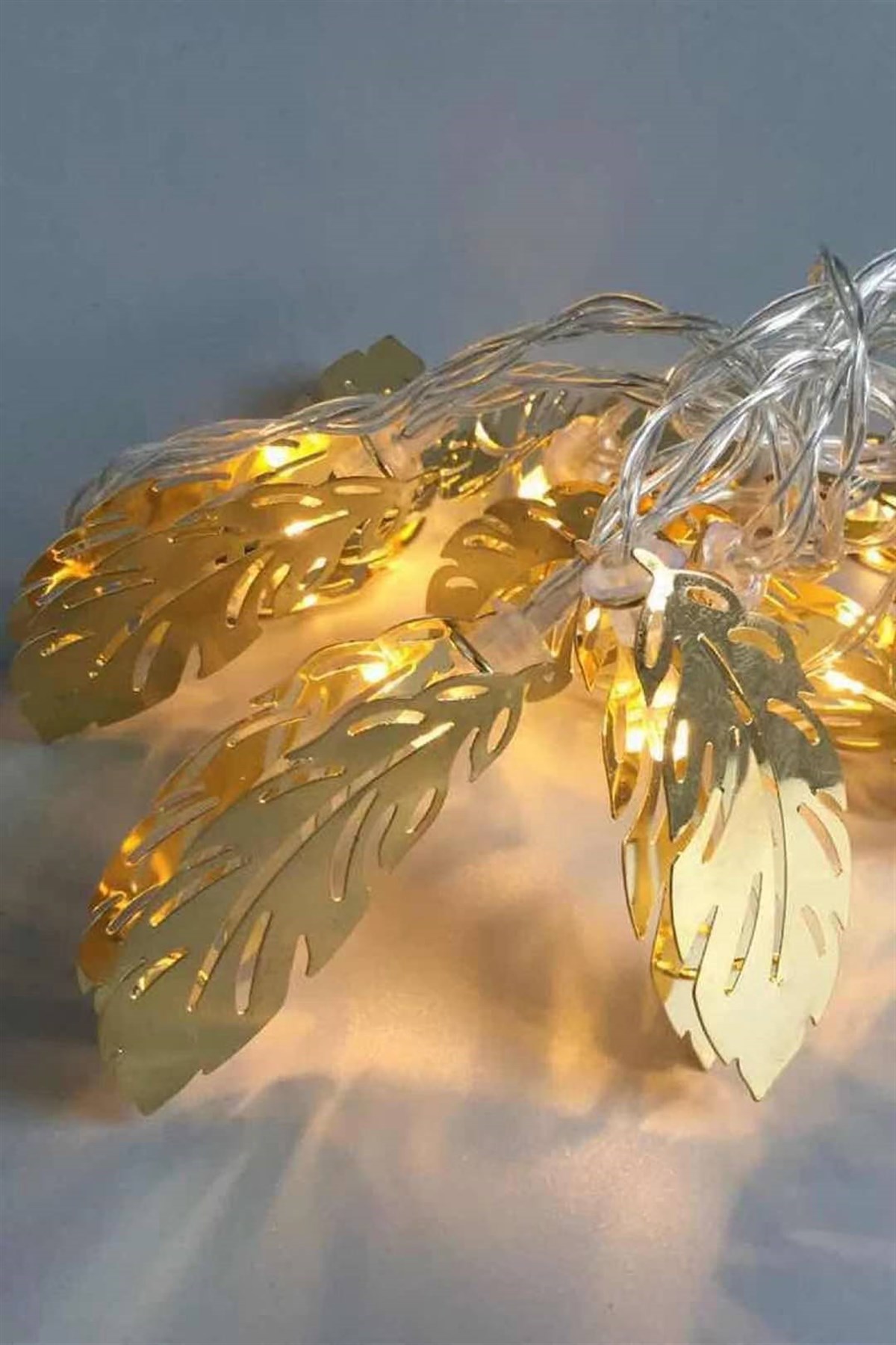 Gold Yaprak Metal  Işık Zinciri