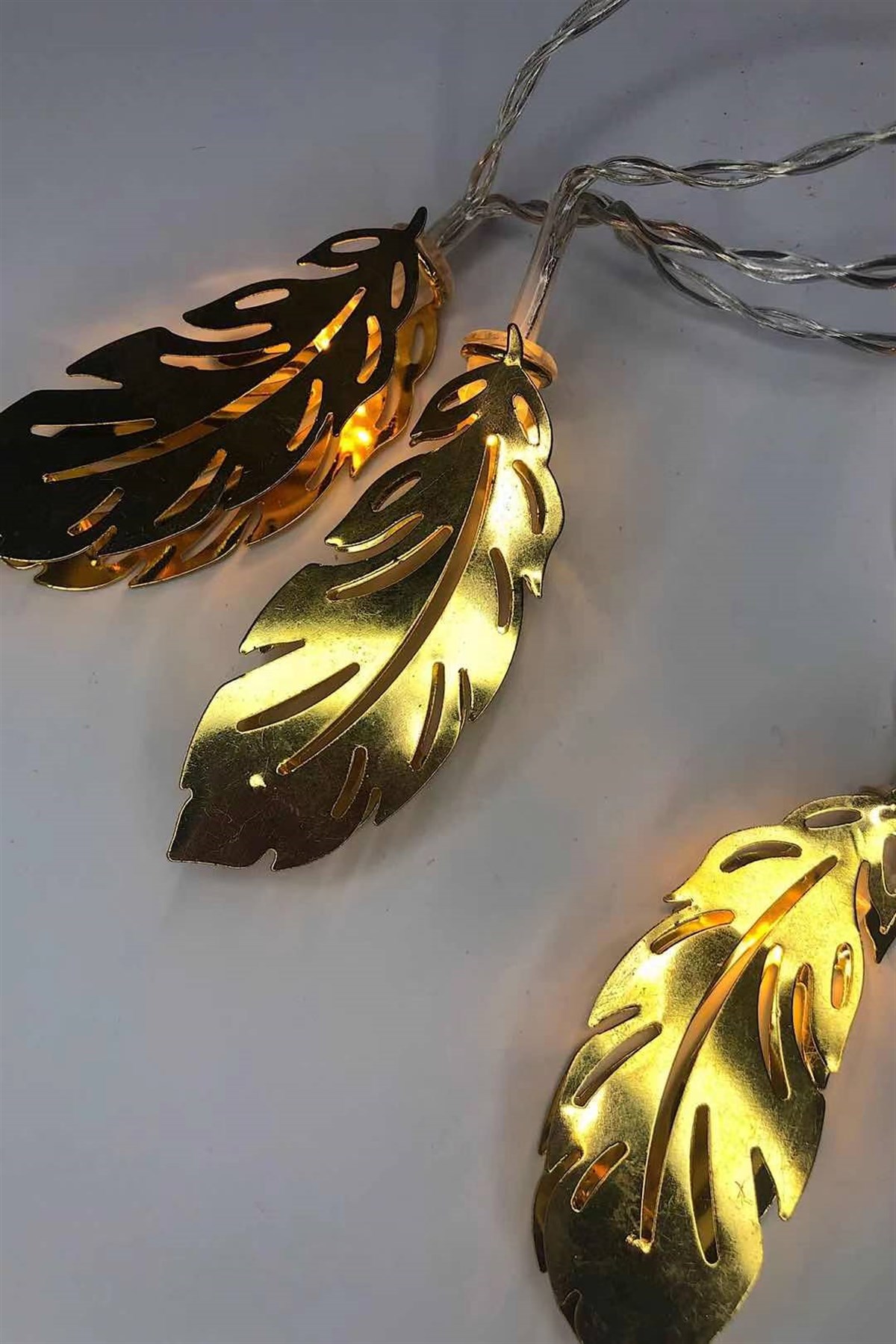 Gold Yaprak Metal  Işık Zinciri