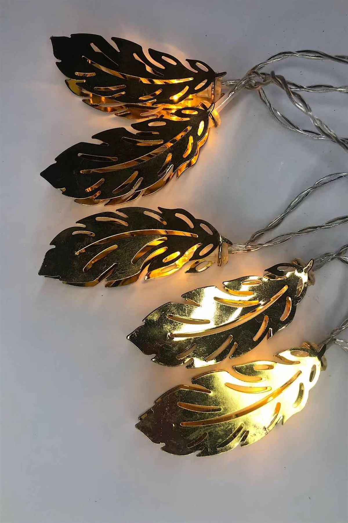 Gold Yaprak Metal  Işık Zinciri
