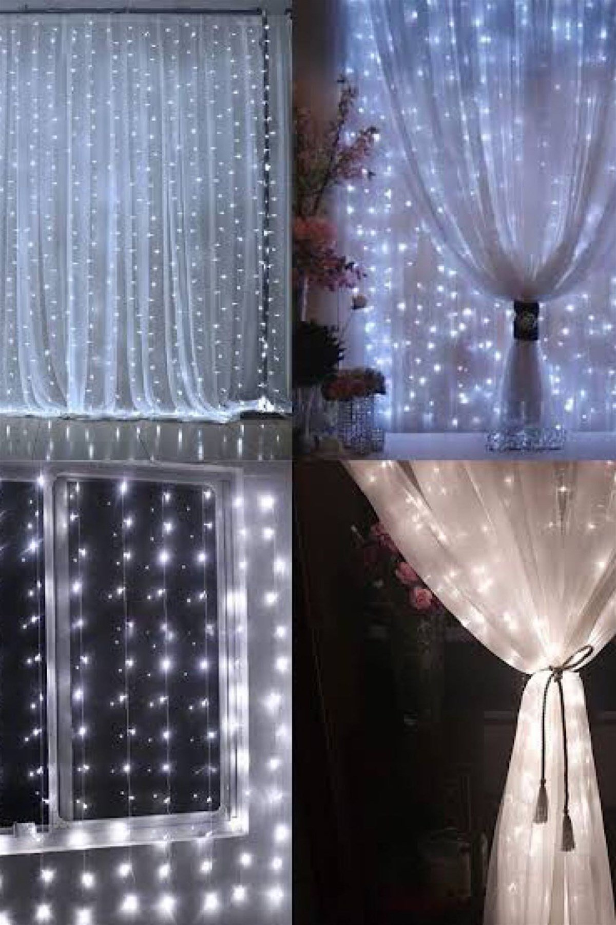 Perde Led 3x3m Beyaz Işık