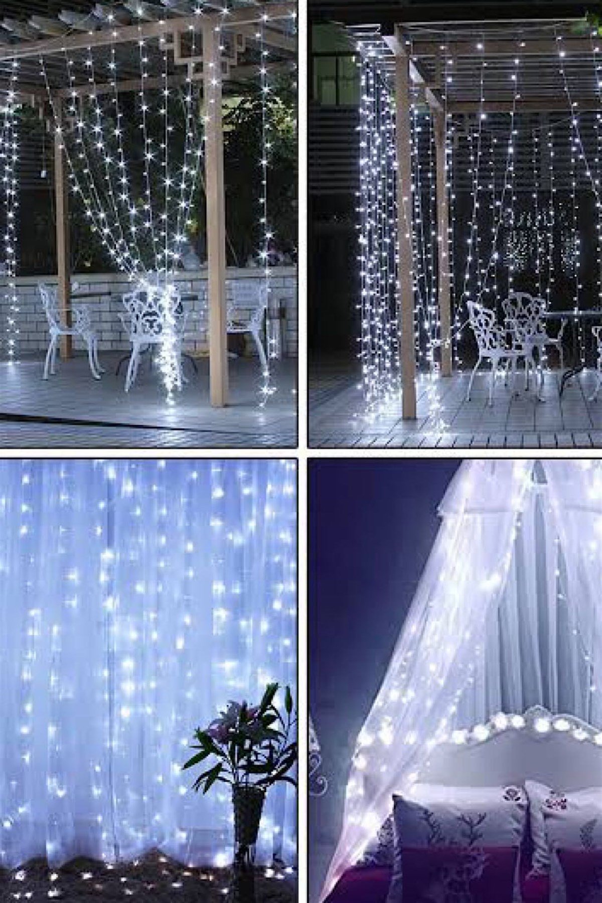 Perde Led 3x3m Beyaz Işık
