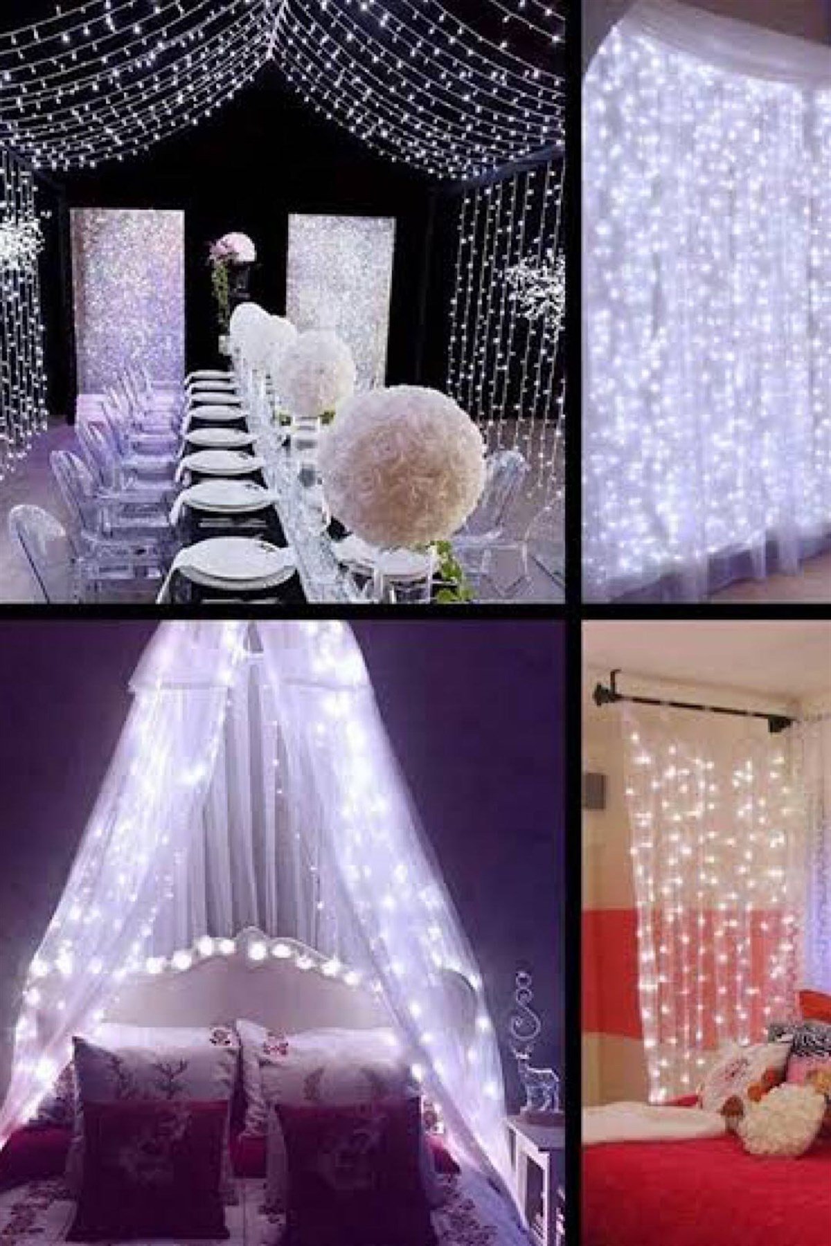 Perde Led 3x3m Beyaz Işık