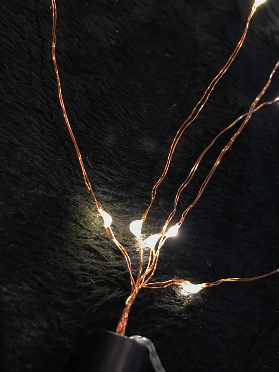 SAÇAK LED 100 LEDLİ BAKIR TEL PİLLİ