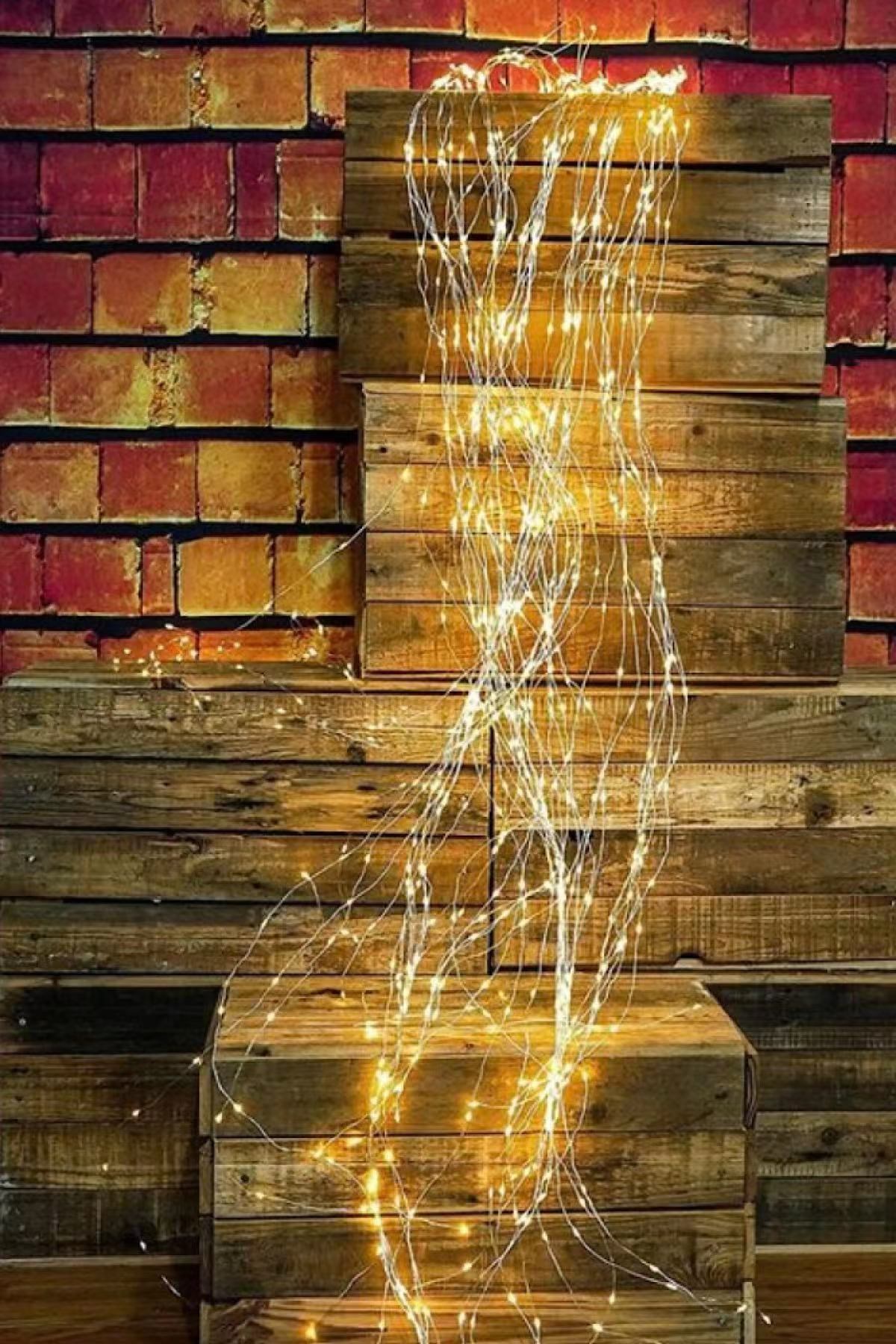 Saçak Led Gümüş Tel