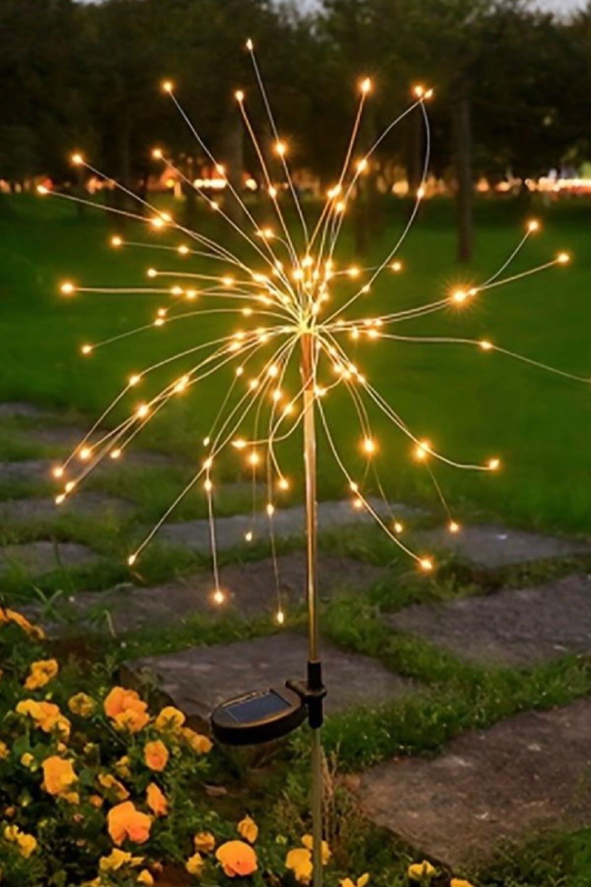 Solar Karahindiba 2´li 180 Ledli Havaifişek Bahçe Işıkları