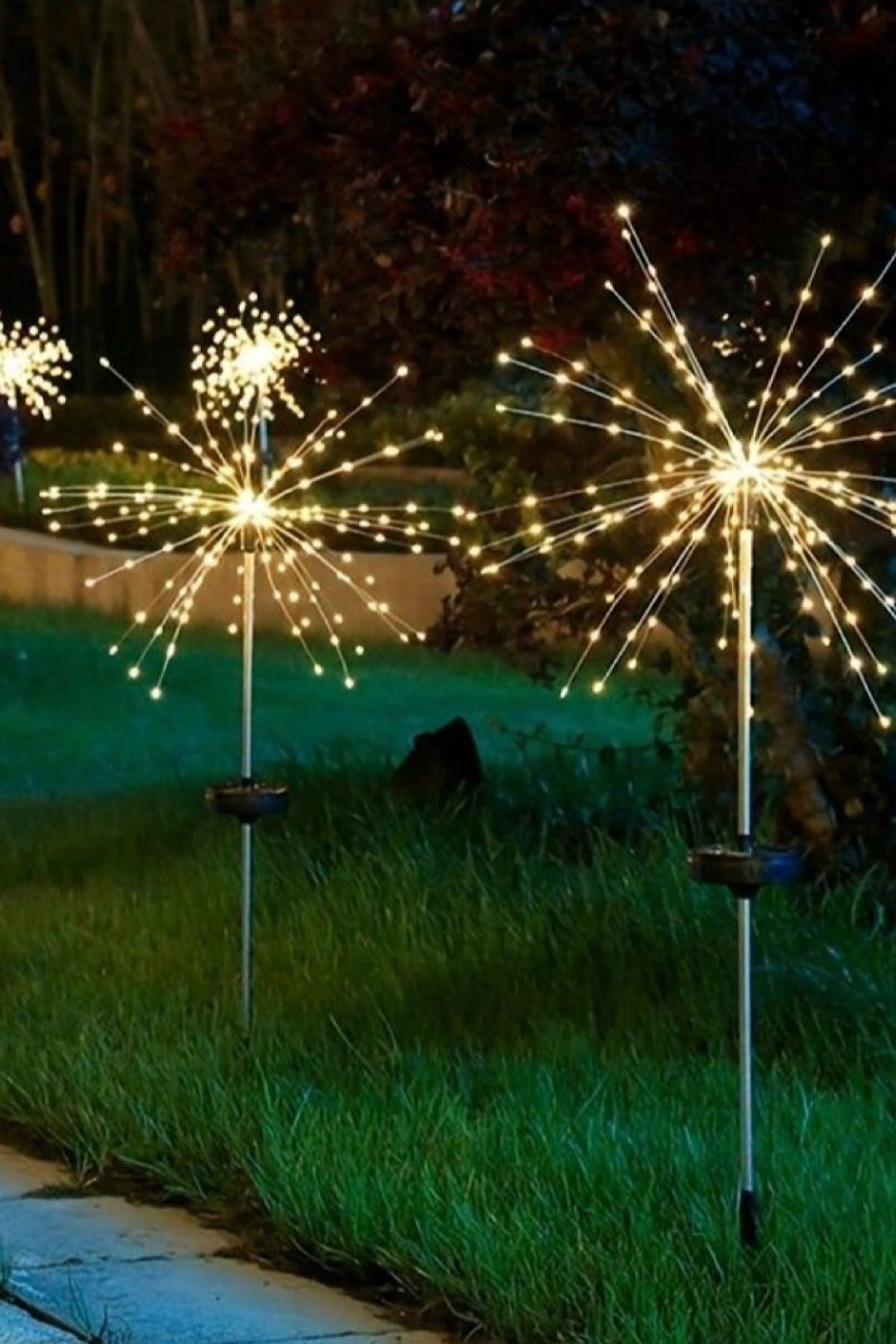 Solar Karahindiba 2´li 180 Ledli Havaifişek Bahçe Işıkları