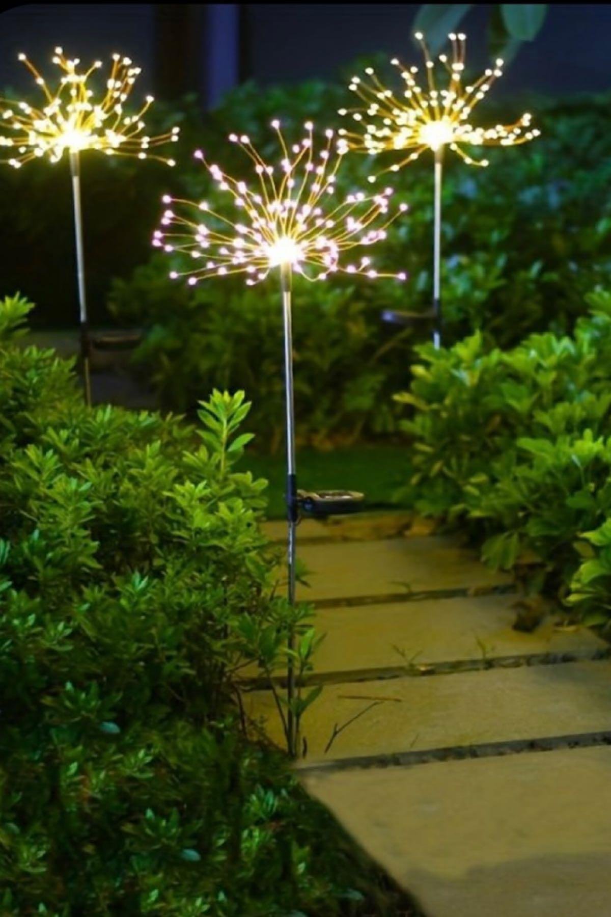 Solar Karahindiba 2´li 180 Ledli Havaifişek Bahçe Işıkları
