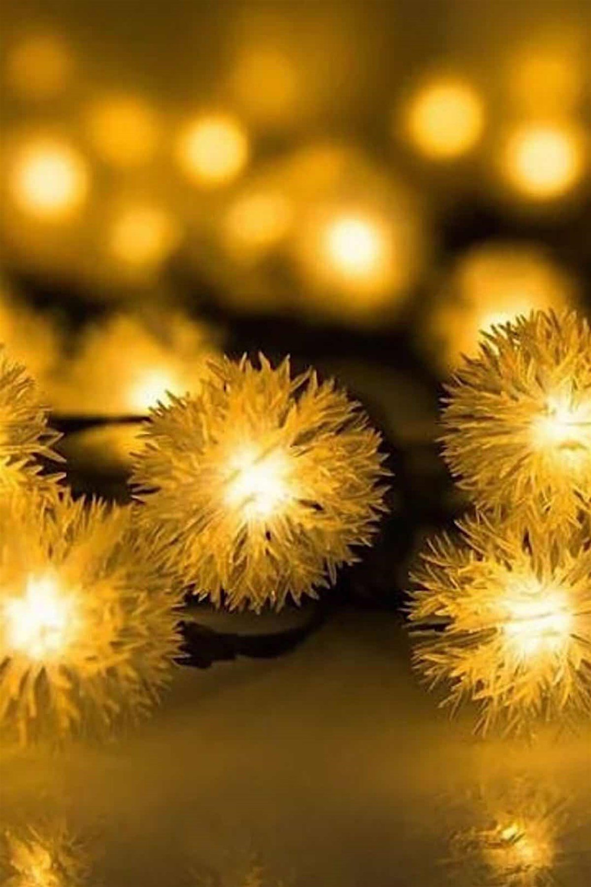 Solar Ponpon Led Işık Zinciri 5 Metre 20 Ledli