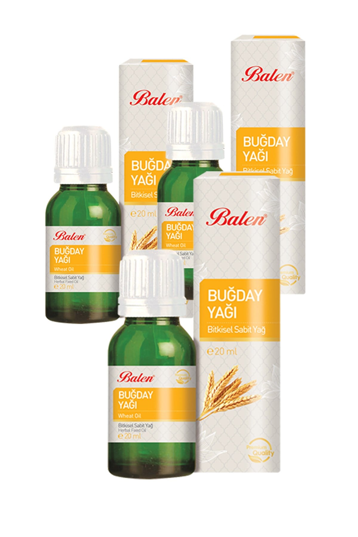 3 kutu Balen Buğday Yağı Bitkisel Sabit Yağ 20 Ml