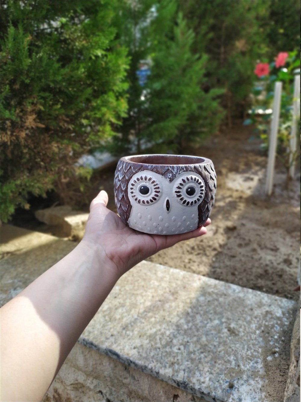 Beton Baykuş Saksı