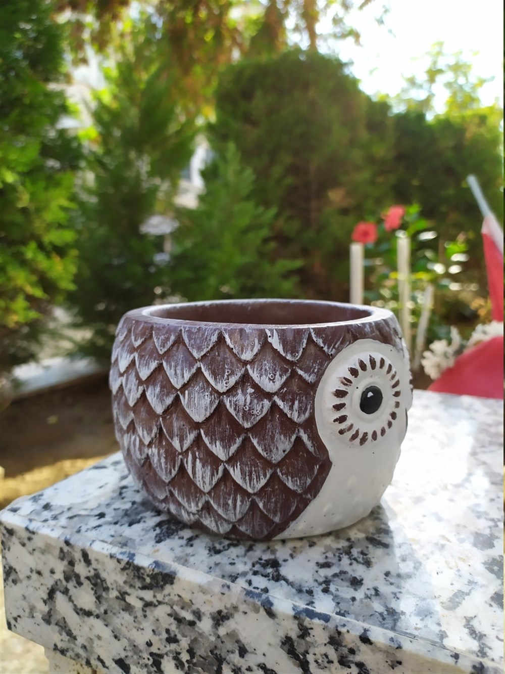 Beton Baykuş Saksı