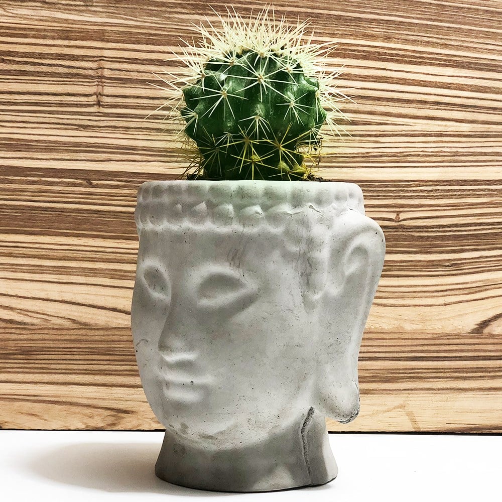 Beton Buddha Saksı Özel Tasarım El Yapımı