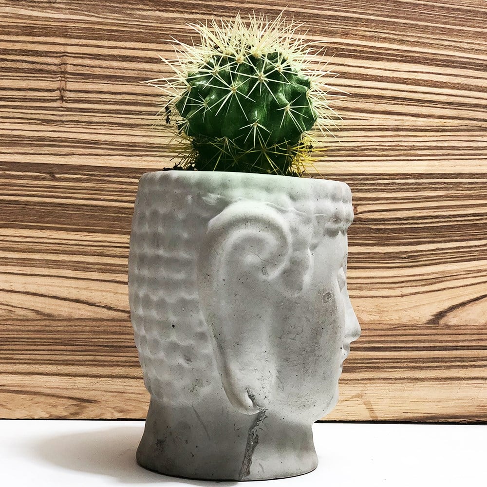 Beton Buddha Saksı Özel Tasarım El Yapımı