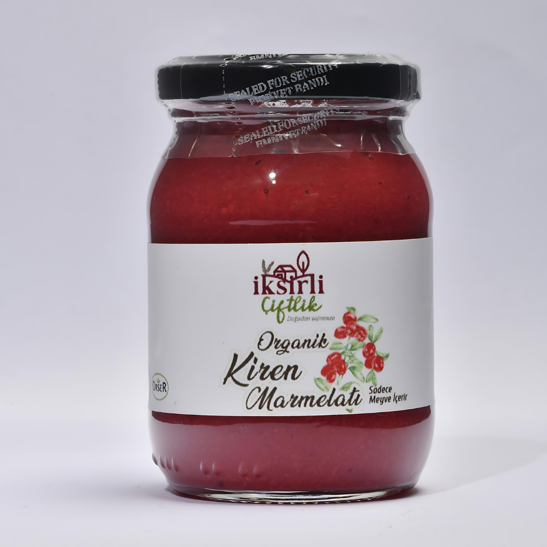 Organik Kiren (Kızılcık) Marmelatı 190 g (Sadece meyve püresi içerir)