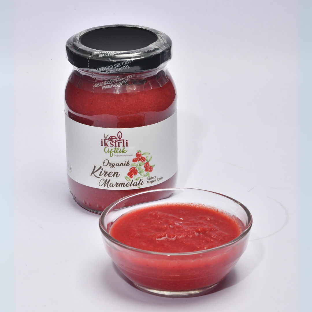 Organik Kiren (Kızılcık) Marmelatı 190 g (Sadece meyve püresi içerir)