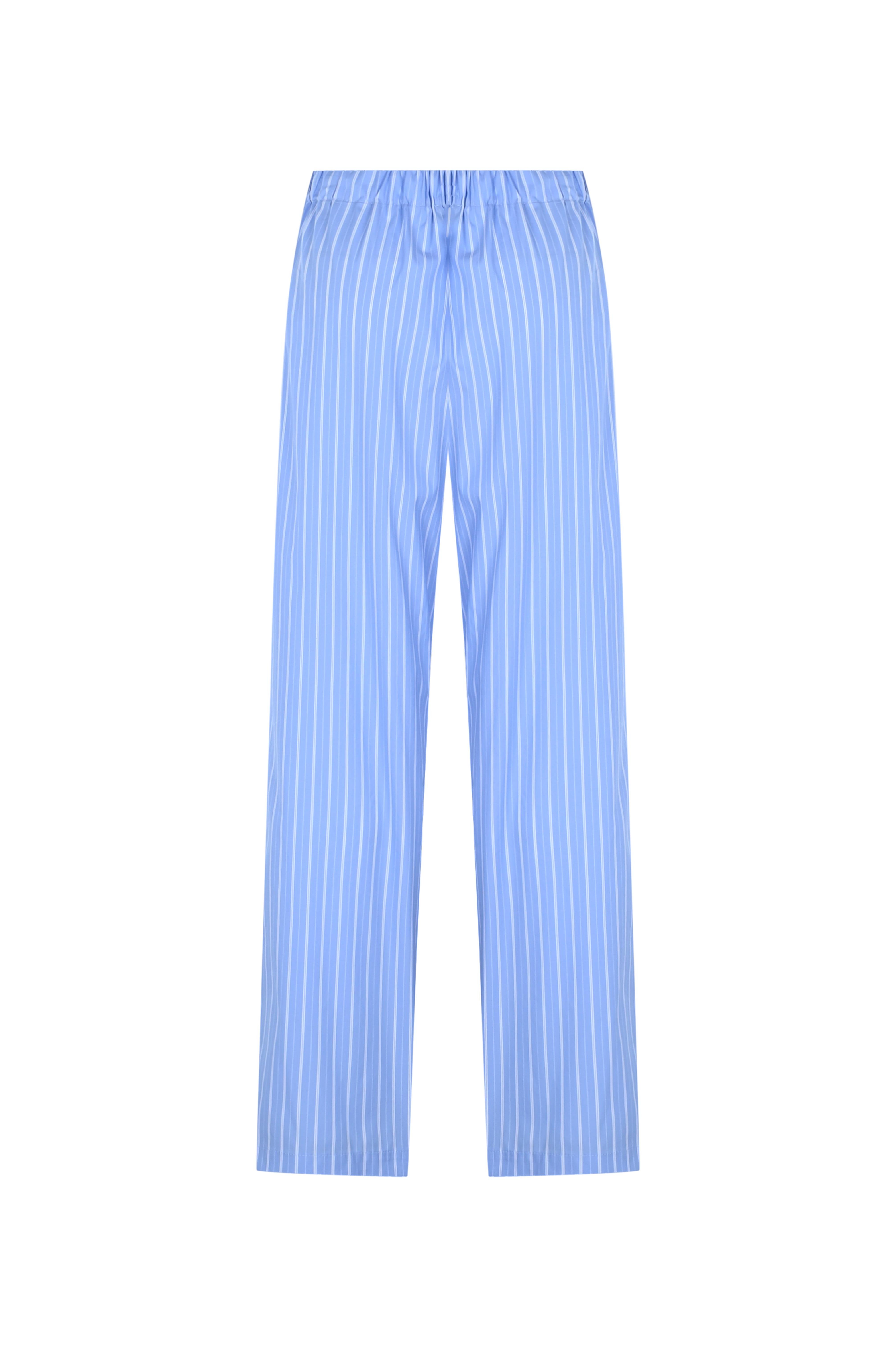 Açık Mavi Karışık Çizgili Pj Koton Pantolon