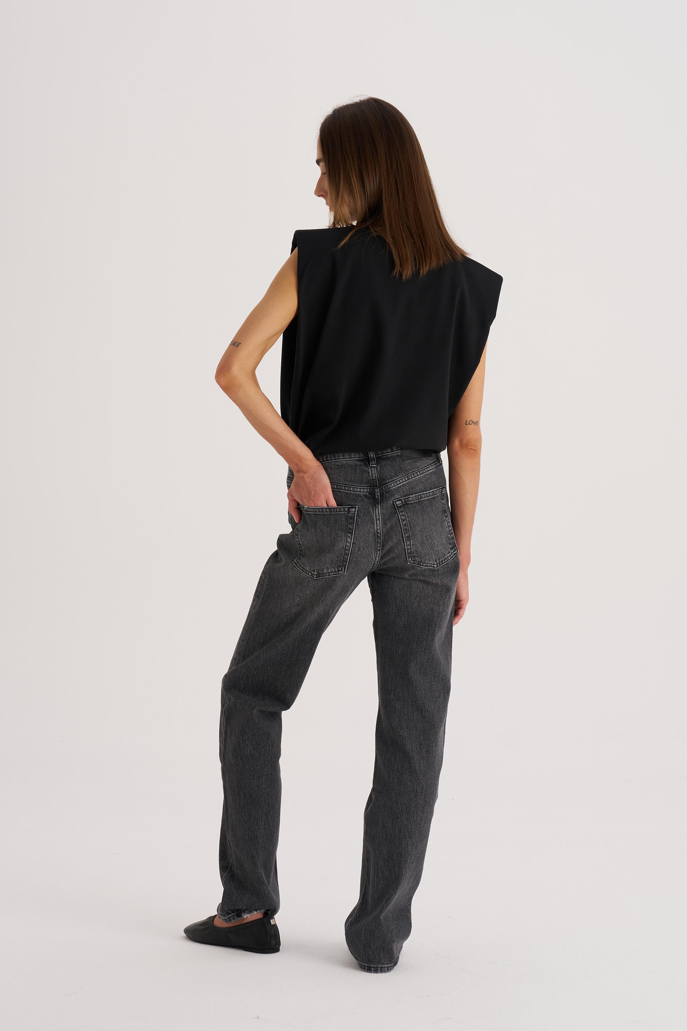 Antrasit Alexa Straight Fit Jean