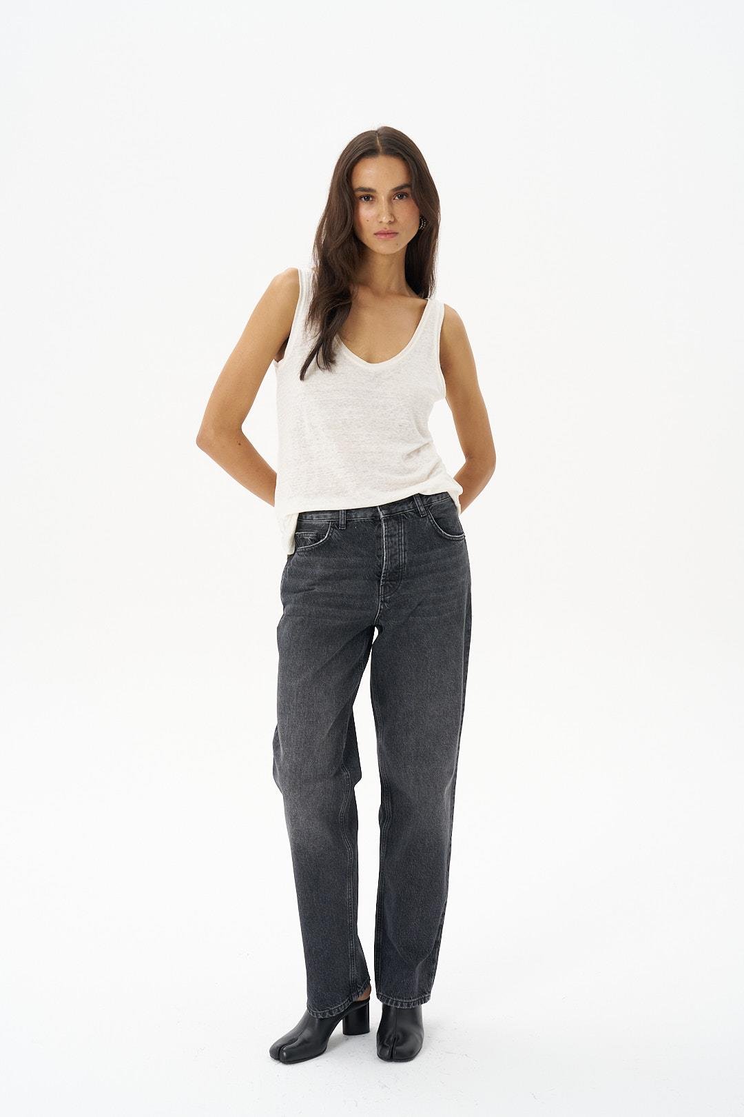 Antrasit Kate Loose Straight Fit Jean