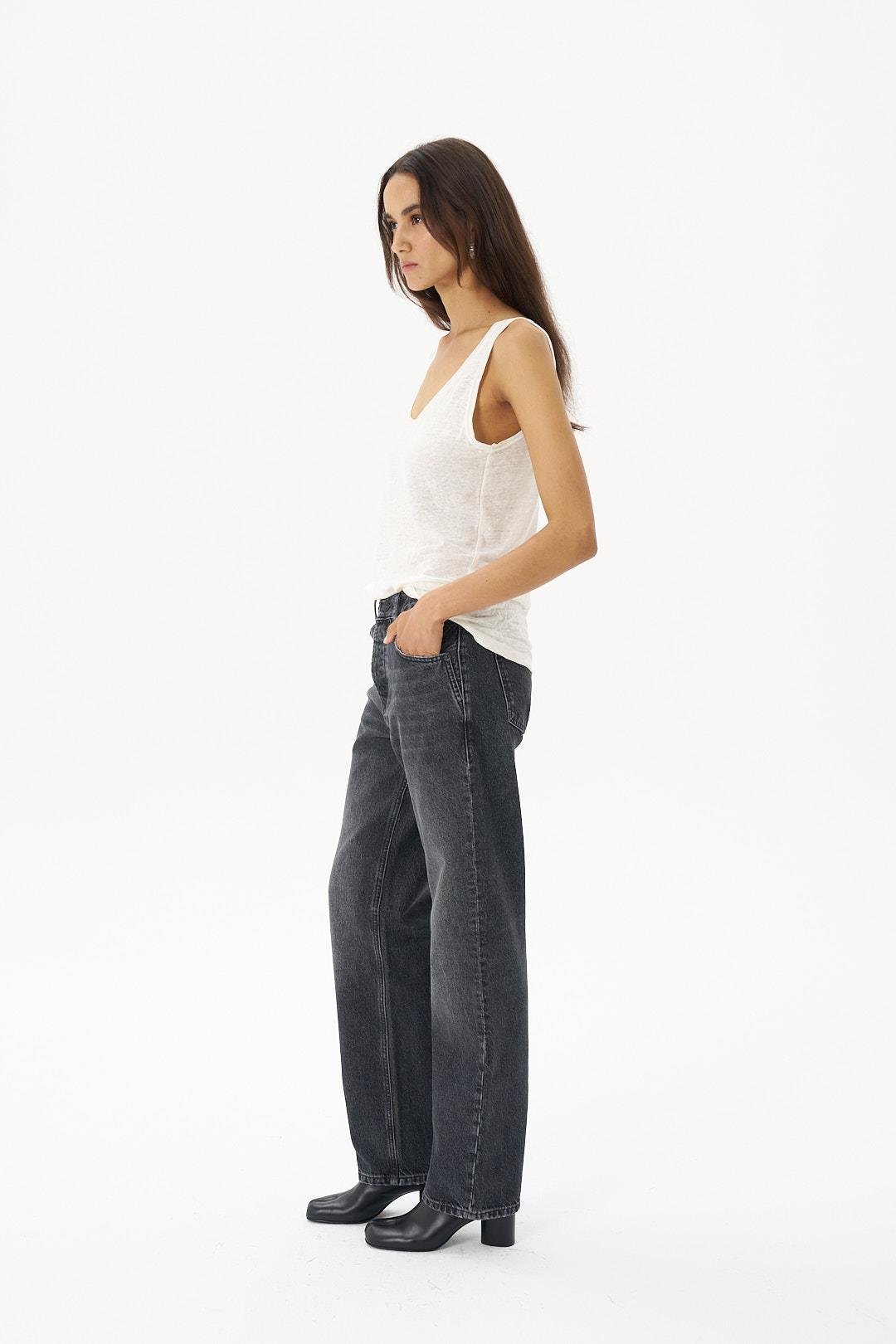 Antrasit Kate Loose Straight Fit Jean