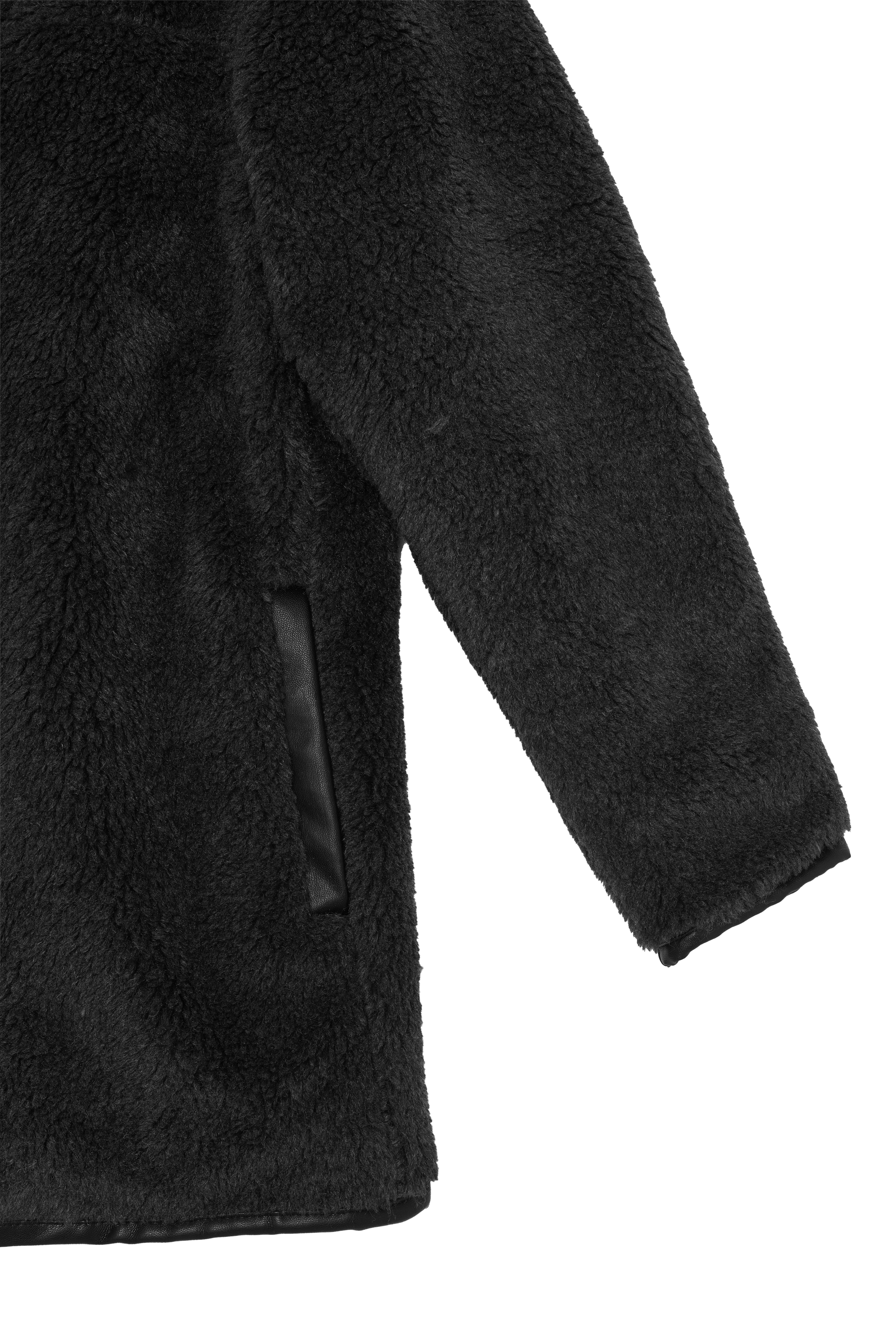 Antrasit Oversize Fermuarlı Teddy Kaban