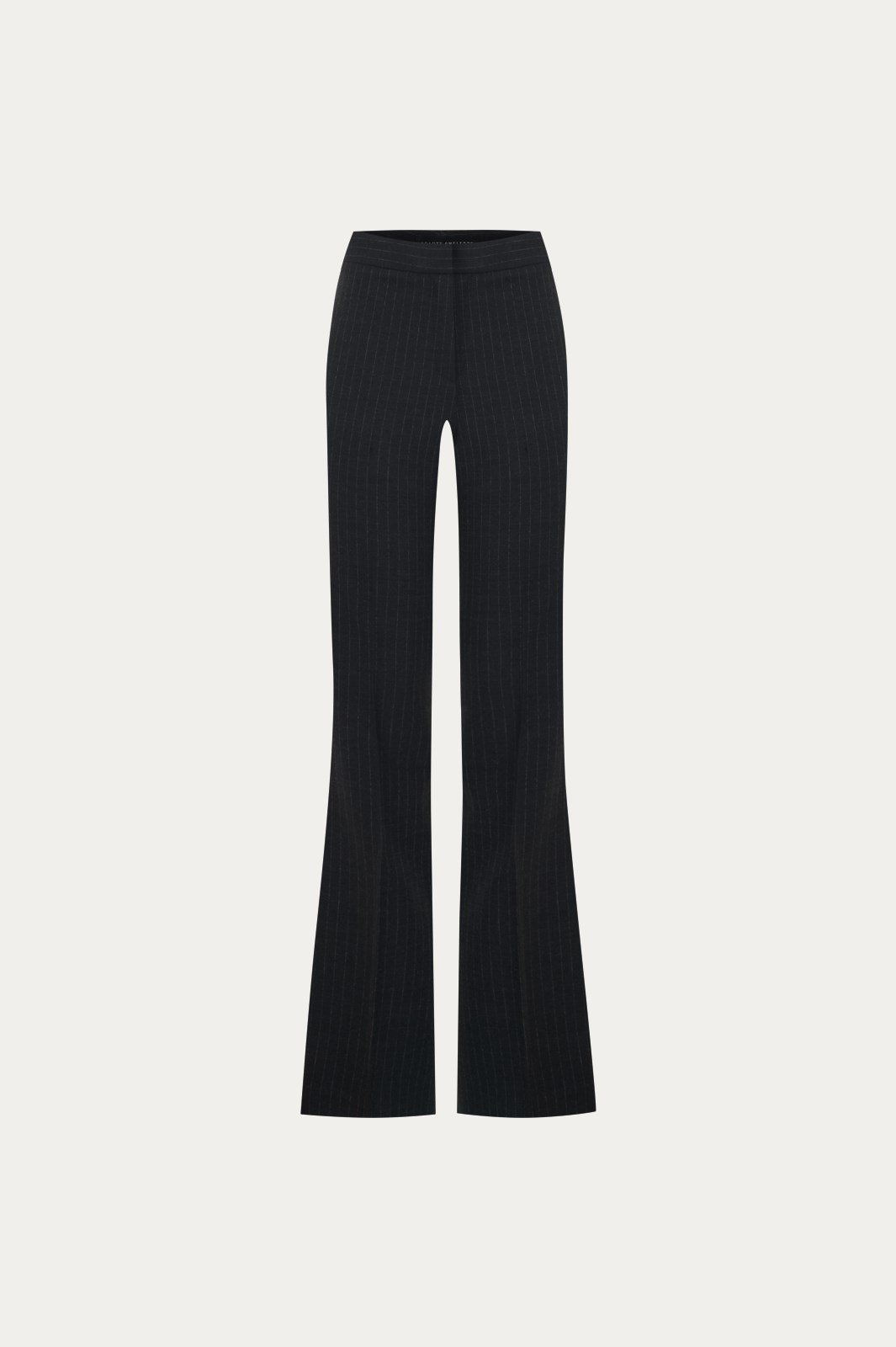 Antrasit Pinstripe Flare Pantolon
