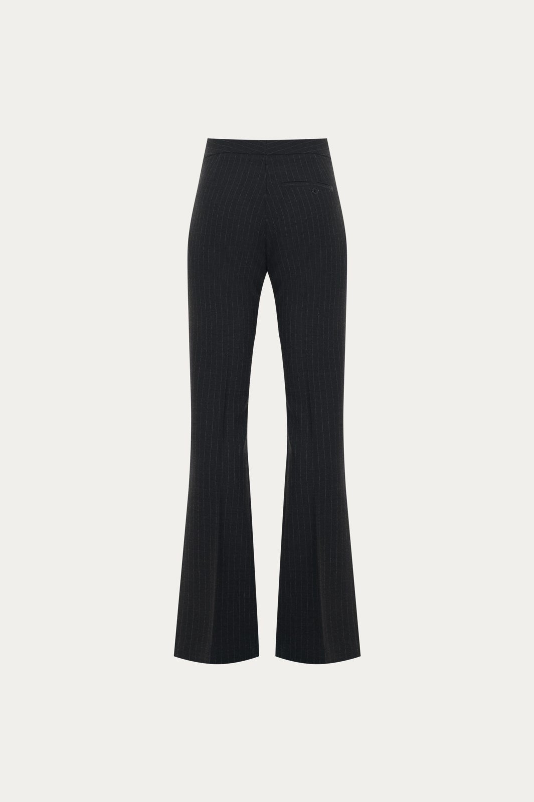 Antrasit Pinstripe Flare Pantolon