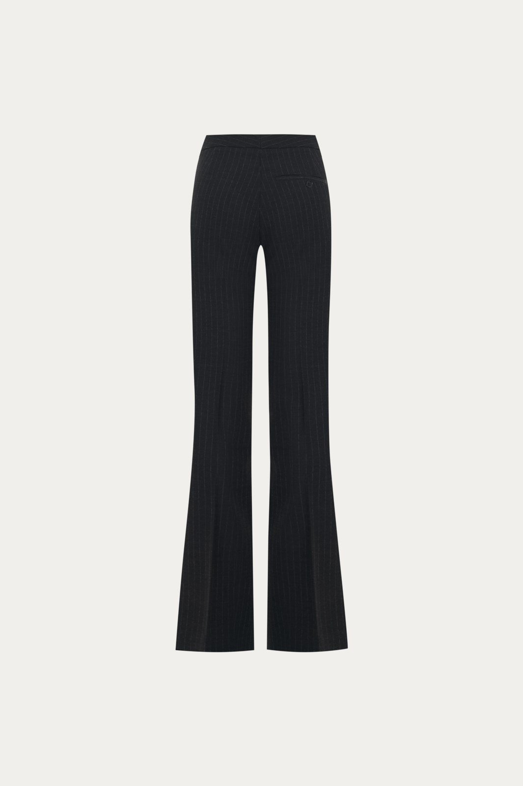 Antrasit Pinstripe Flare Pantolon