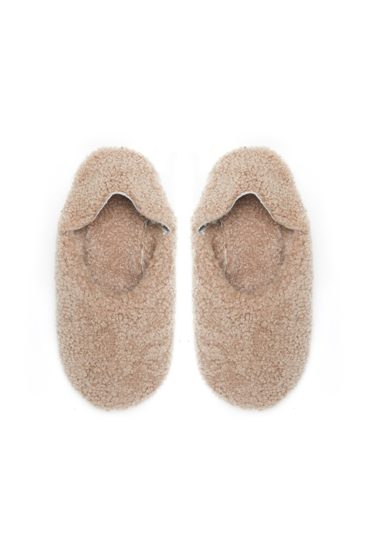 Bej Furry Slippers
