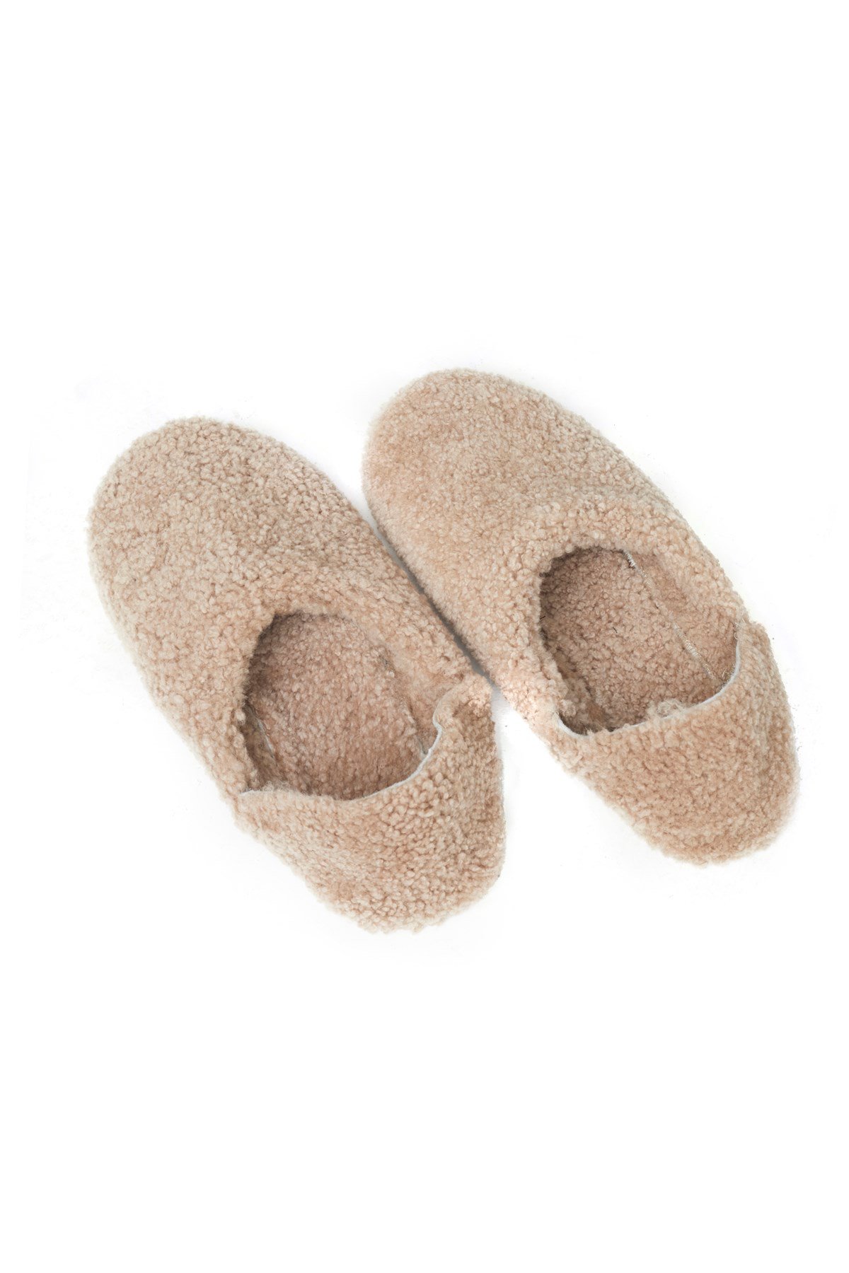 Bej Furry Slippers