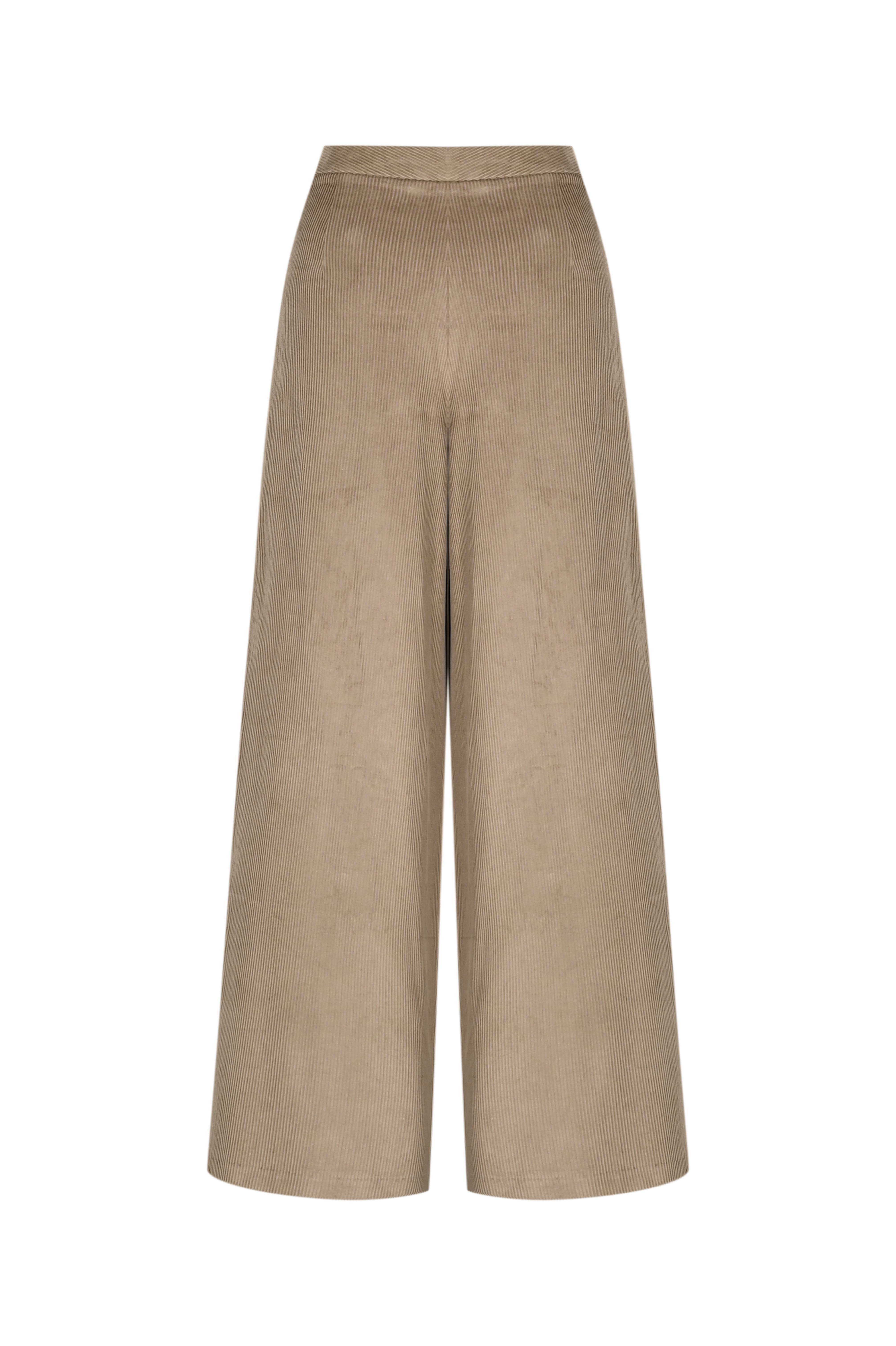 Bej Kadife Palazzo Pantolon