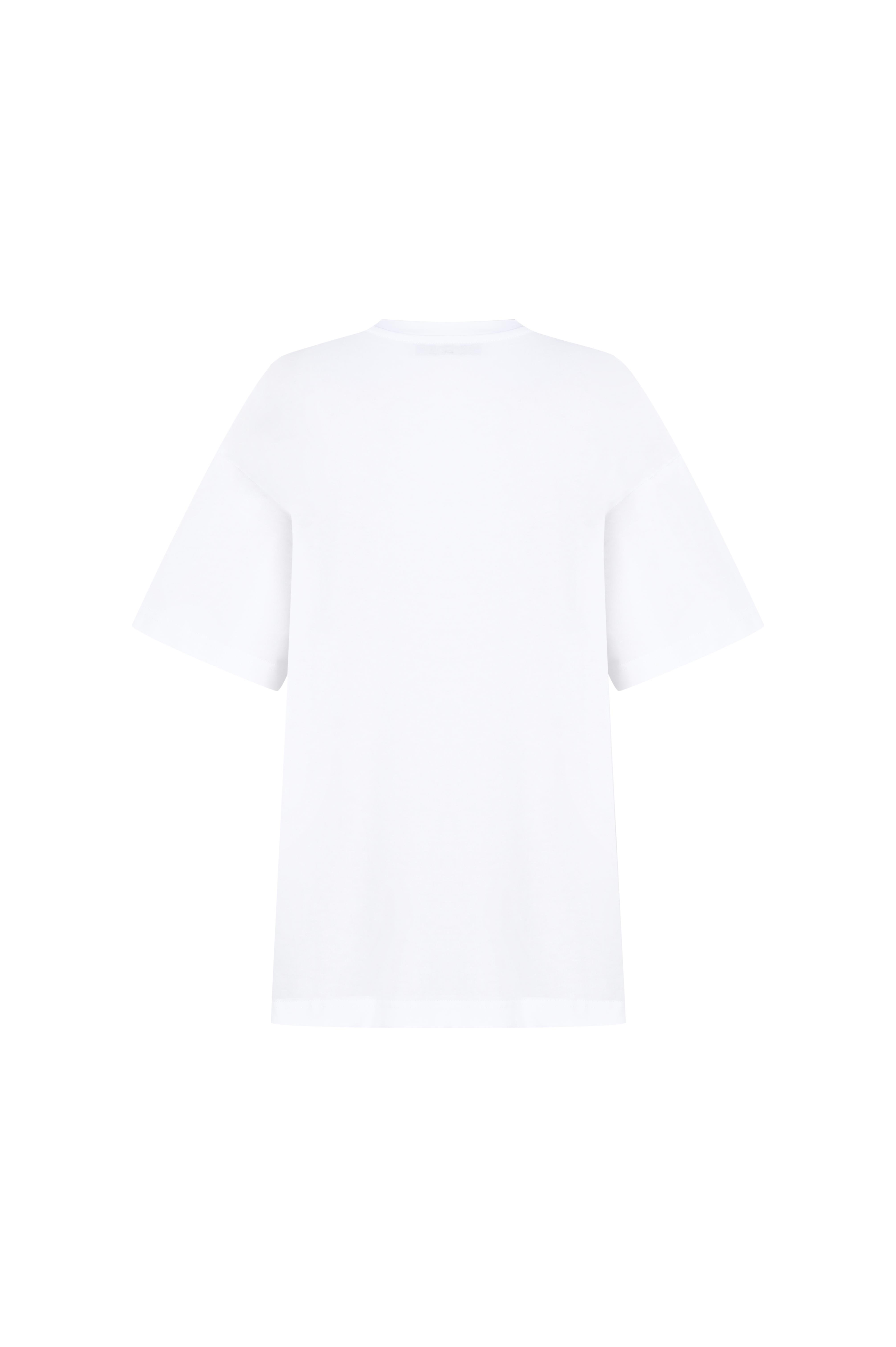 Beyaz Baskılı Oversize Tshirt