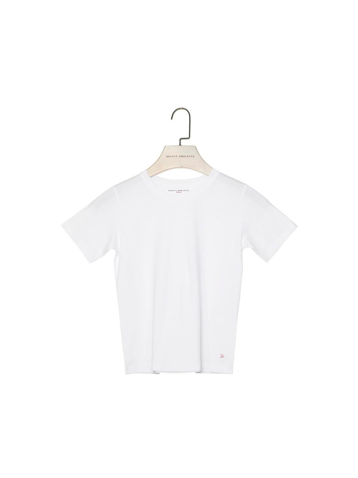 Beyaz Bisiklet Yaka Kısa Kollu Çocuk T-shirt